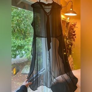 Sheer black tank XL tie neck